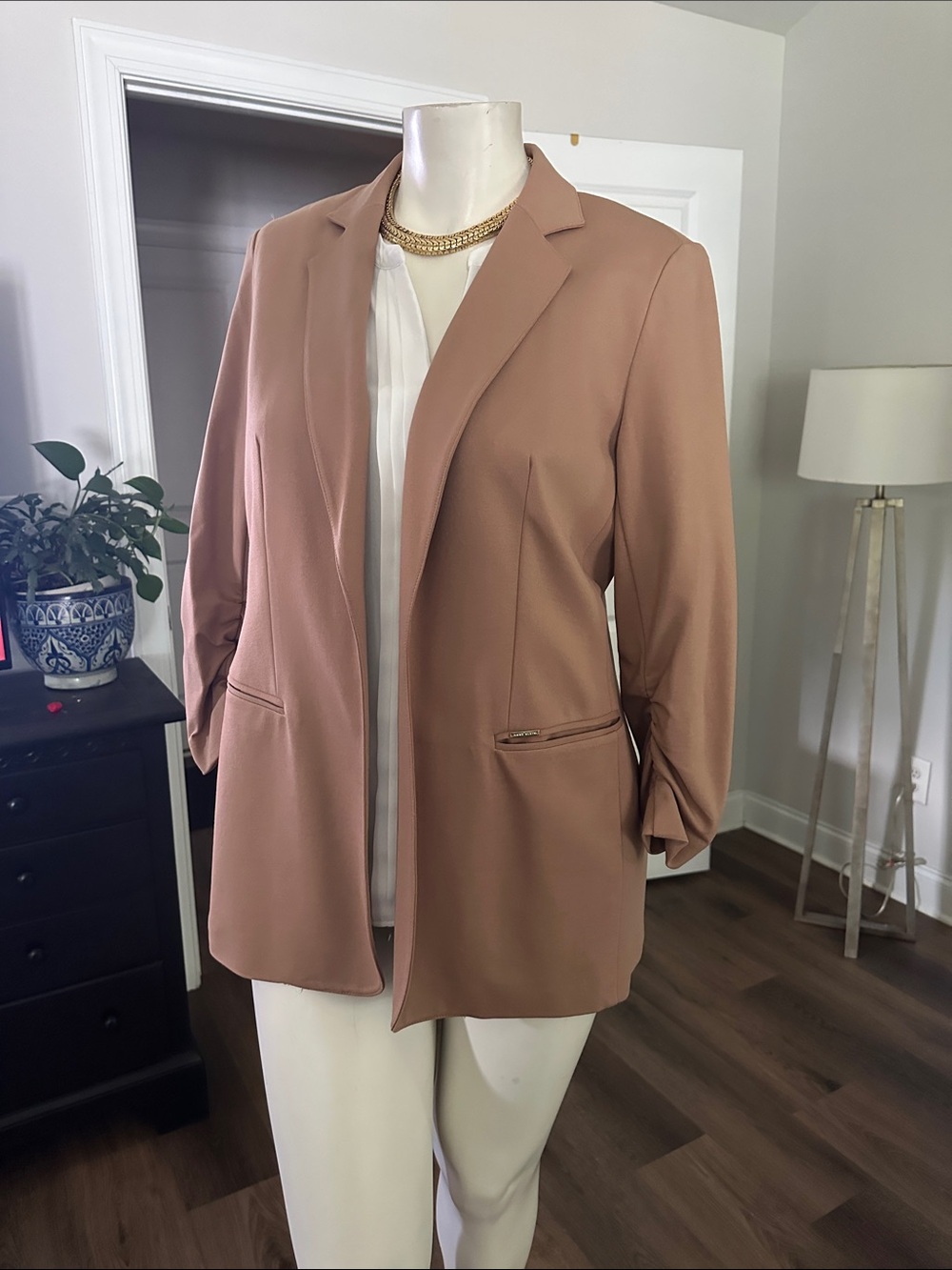 Anne Klein Dusty Rose Open-Front Blazer - Picture 6 of 14
